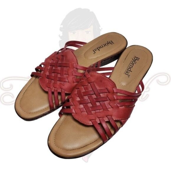 Bjorndal Meliah Red Open Toe Backless Slide Sandal - Picture 1 of 11